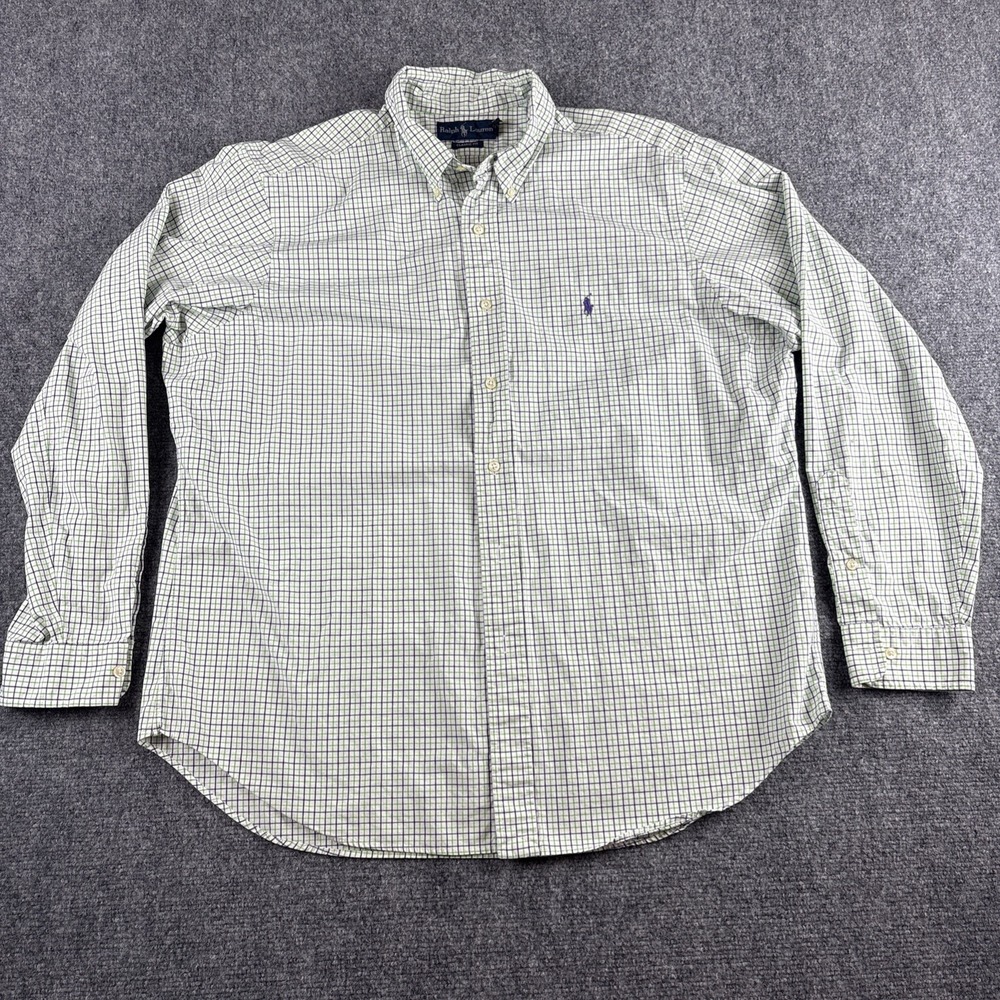 Polo Ralph Lauren Classic Fit Tattersall Plaid Long Sleeve Shirt Men's 17 XL